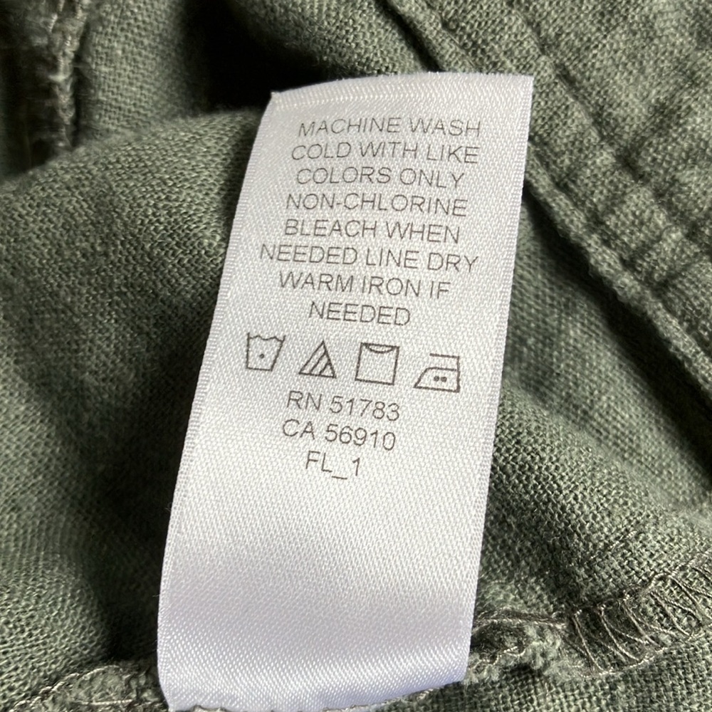 M MAURICES OLIVE GREEN ZIP FRONT & POCKET LACE INSET ARMS LINEN BLEND JACKET - Picture 8 of 8